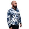 Spiral Blue Tie Dye Men's Bomber Jacket-grizzshop