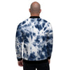 Spiral Blue Tie Dye Men's Bomber Jacket-grizzshop