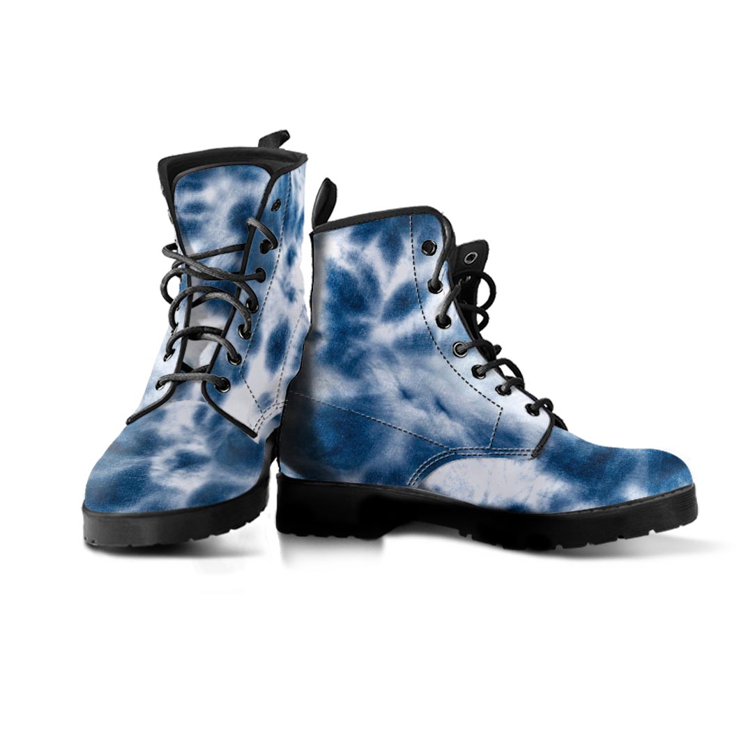 Spiral Blue Tie Dye Men's Boots-grizzshop