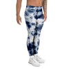 Spiral Blue Tie Dye Men's Leggings-grizzshop