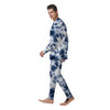 Spiral Blue Tie Dye Men's Pajamas-grizzshop