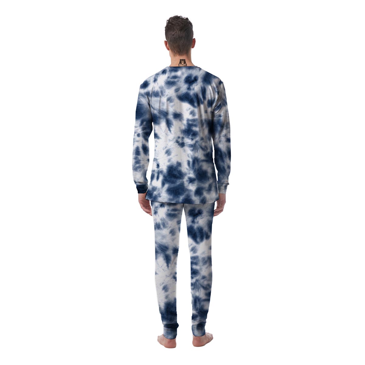 Spiral Blue Tie Dye Men's Pajamas-grizzshop