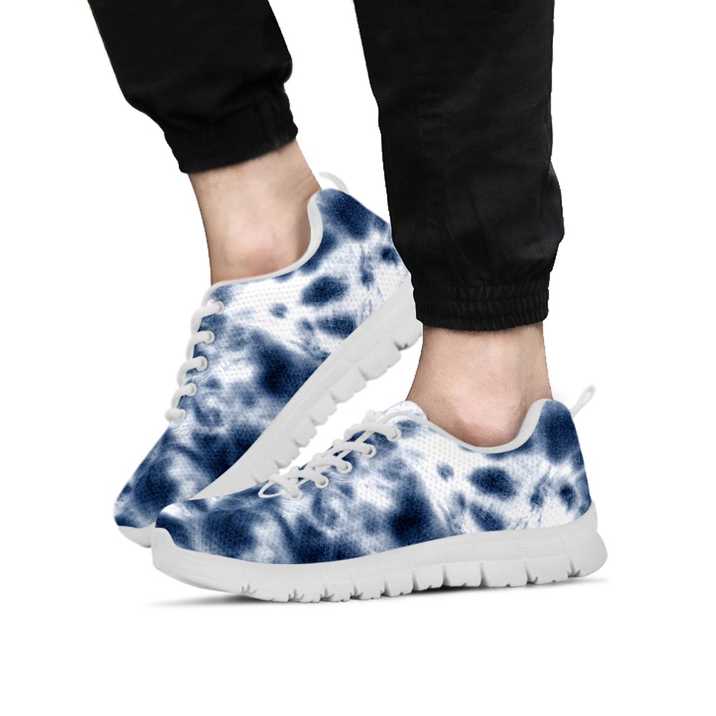 Spiral Blue Tie Dye Men's Sneakers-grizzshop