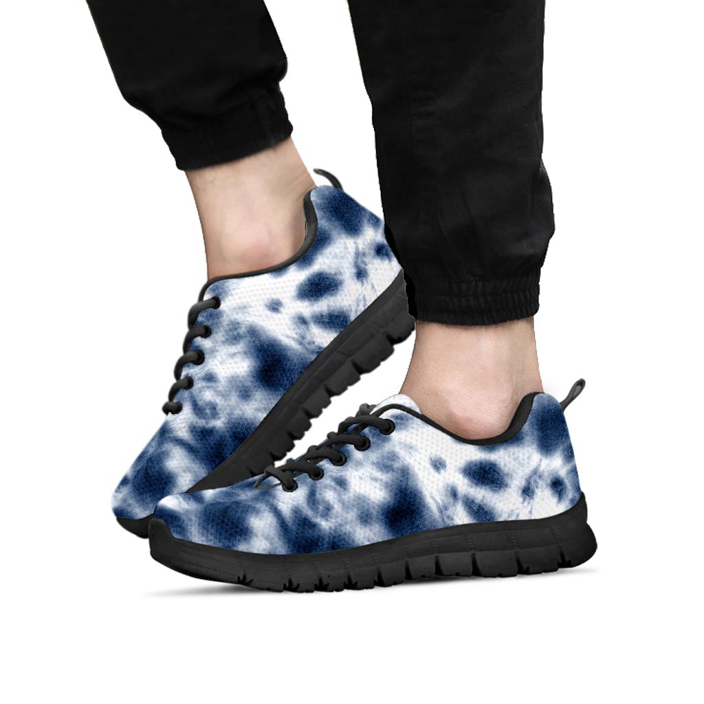 Spiral Blue Tie Dye Men's Sneakers-grizzshop