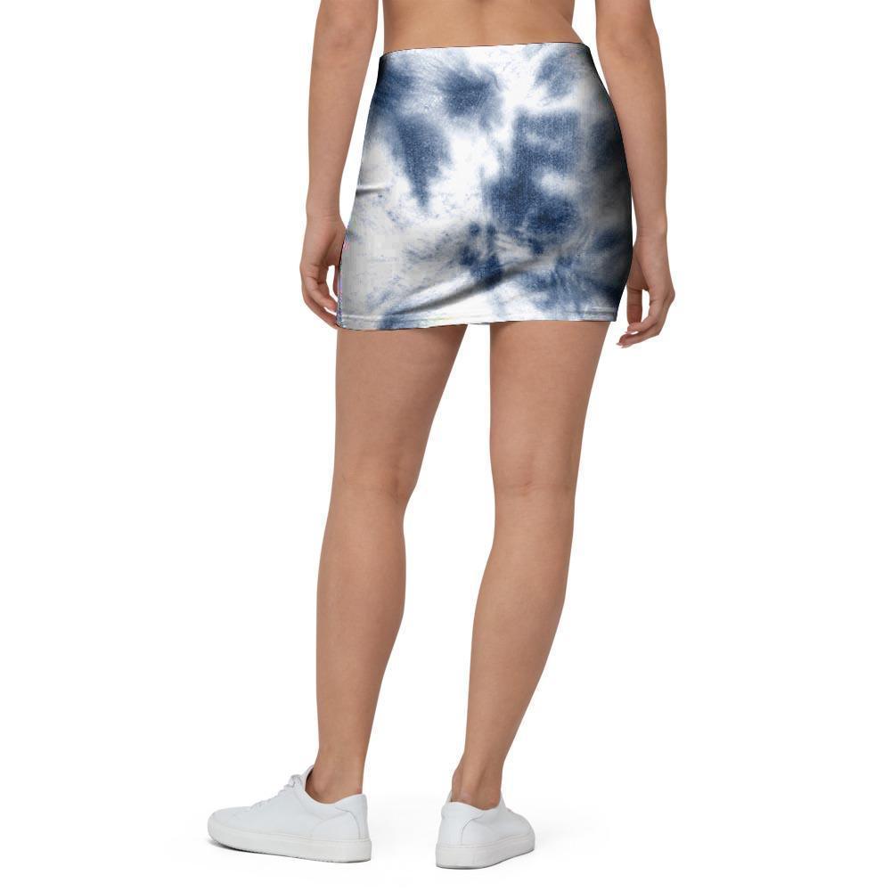 Spiral Blue Tie Dye Mini Skirt-grizzshop