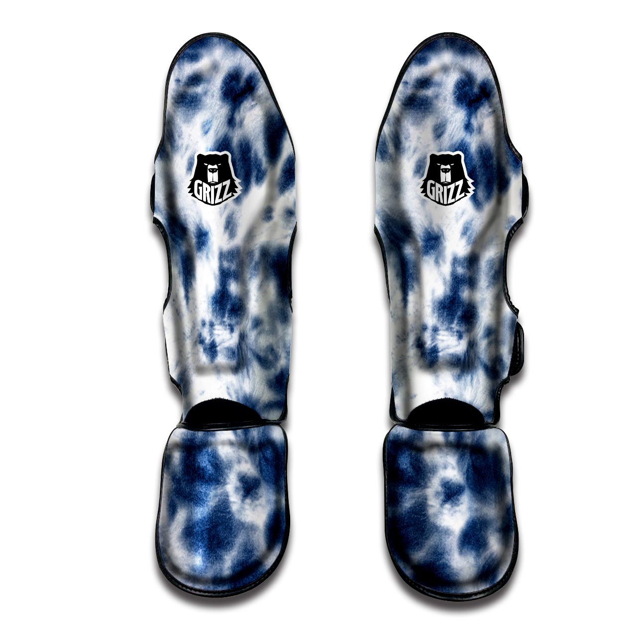 Spiral Blue Tie Dye Muay Thai Shin Guard-grizzshop