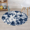 Spiral Blue Tie Dye Round Rug-grizzshop