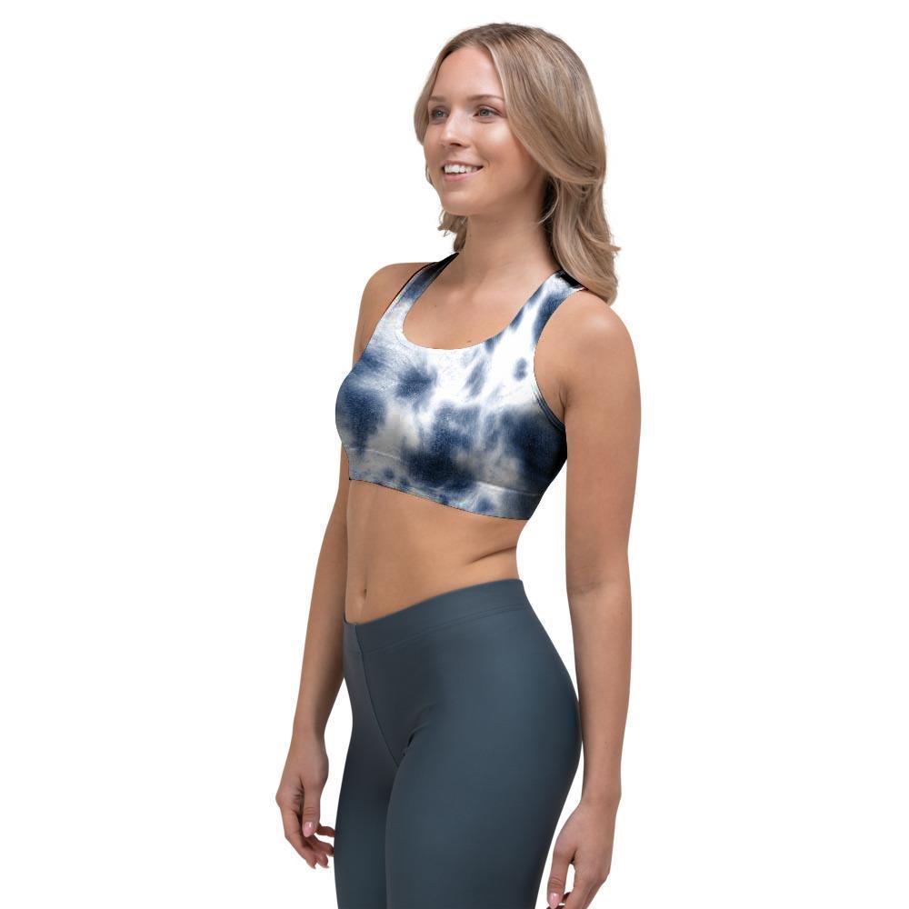 Spiral Blue Tie Dye Sports Bra-grizzshop