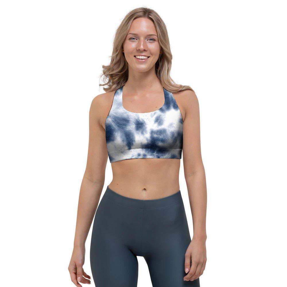 Spiral Blue Tie Dye Sports Bra-grizzshop