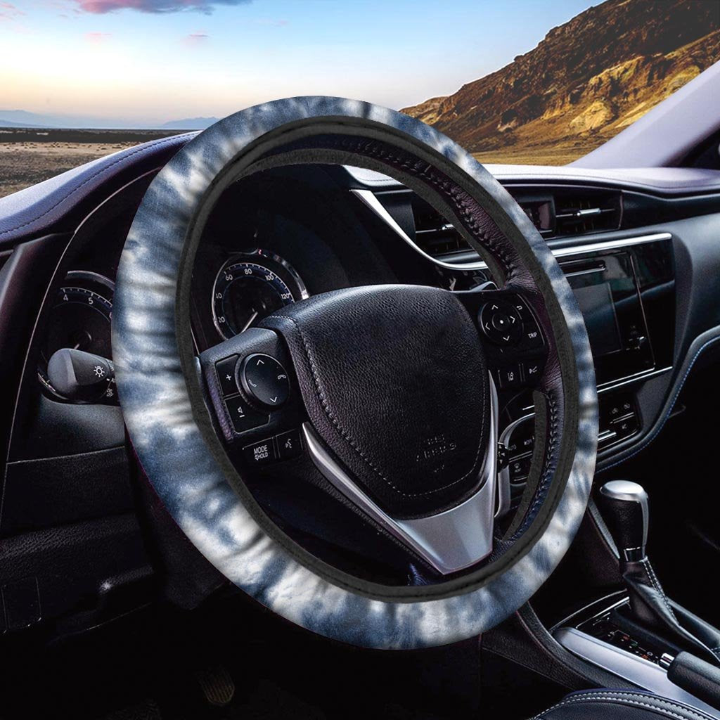 Spiral Blue Tie Dye Steering Wheel Cover-grizzshop