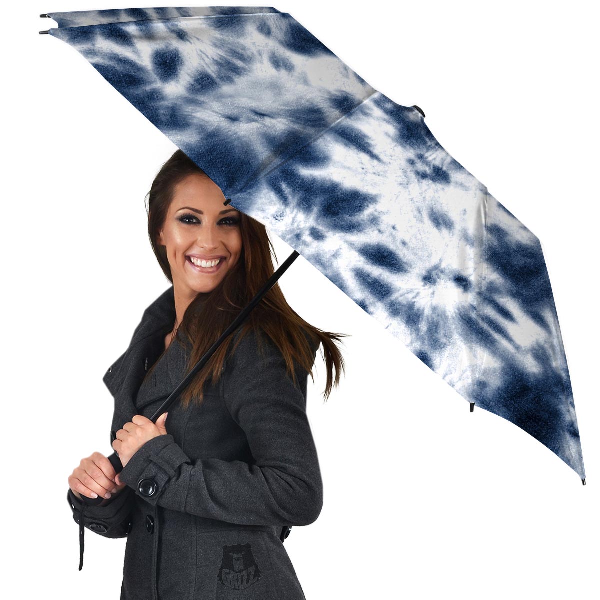 Spiral Blue Tie Dye Umbrella-grizzshop