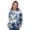 Spiral Blue Tie Dye Women's Hoodie-grizzshop