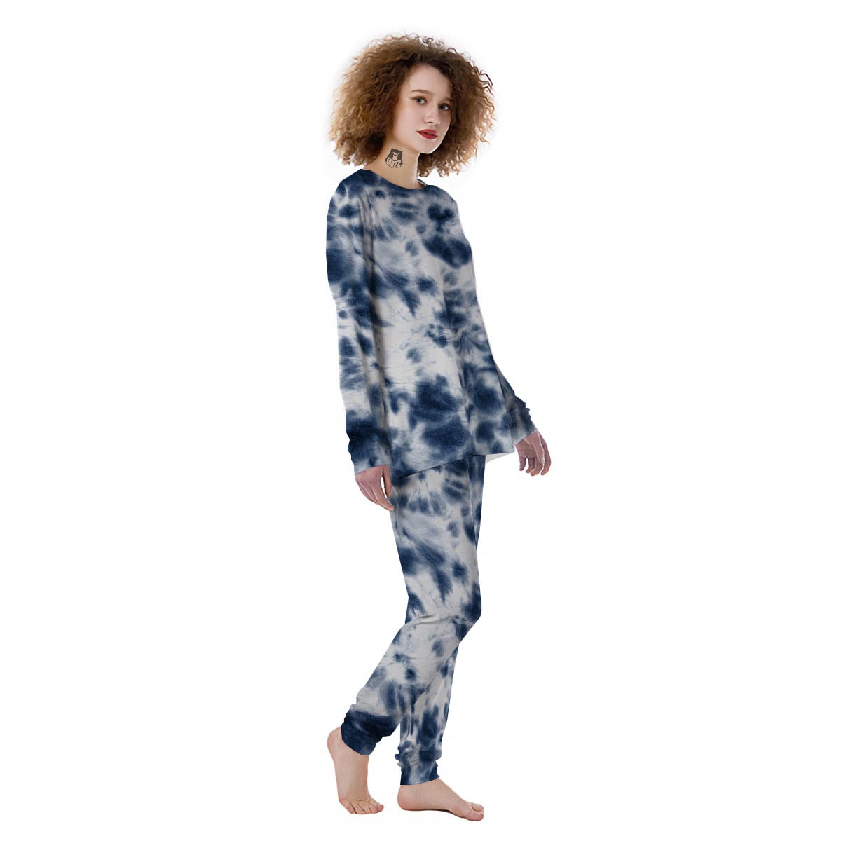 Spiral Blue Tie Dye Women's Pajamas-grizzshop