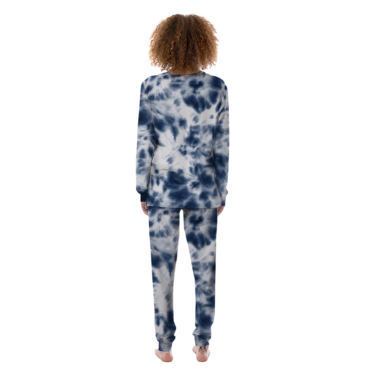 Spiral Blue Tie Dye Women's Pajamas-grizzshop