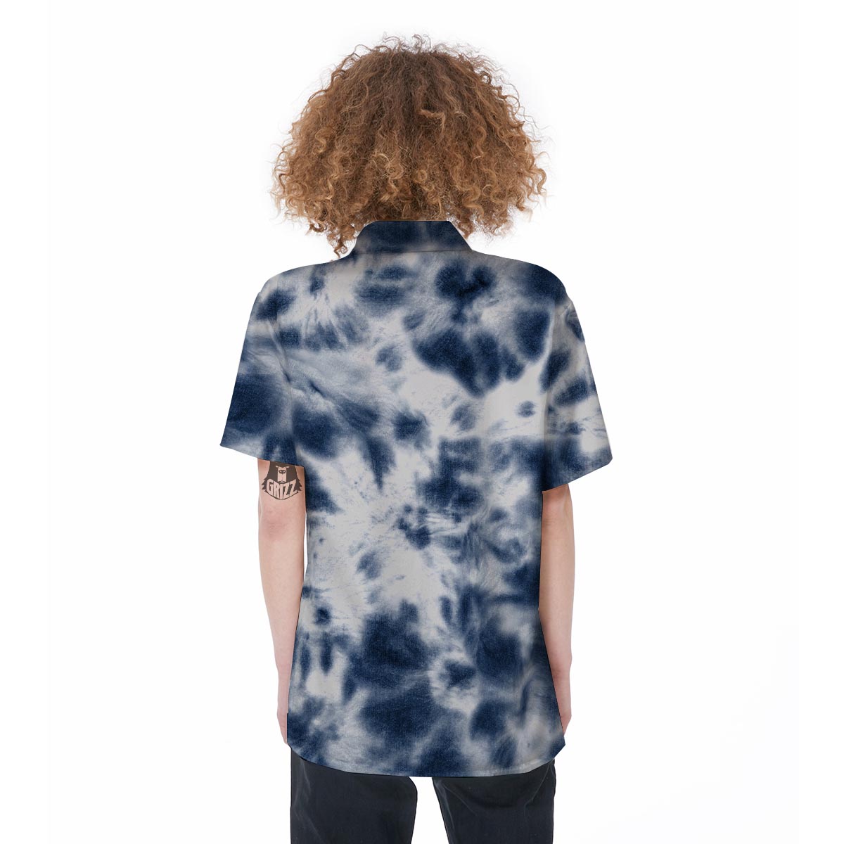 Spiral Blue Tie Dye Women's Short Sleeve Shirts-grizzshop