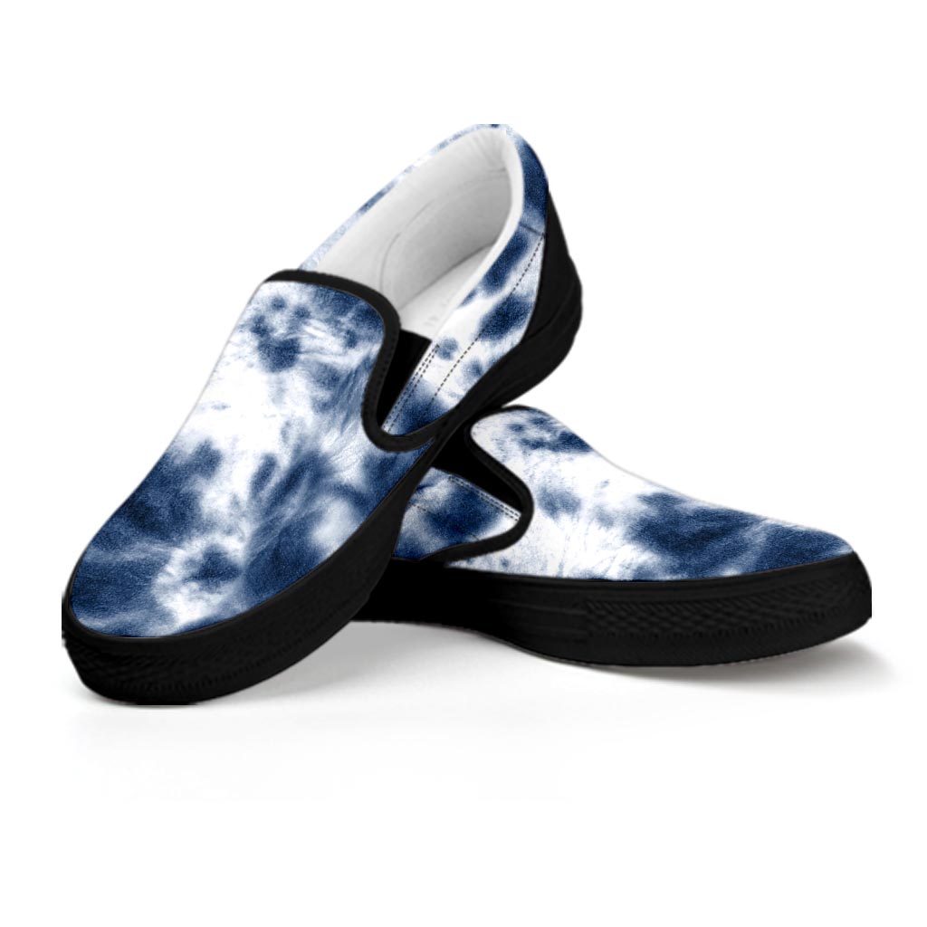 Spiral Blue Tie Dye Women's Slip On Sneakers-grizzshop