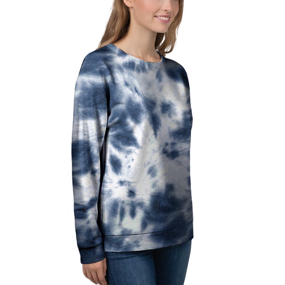 Spiral Blue Tie Dye Women's Sweatshirt-grizzshop