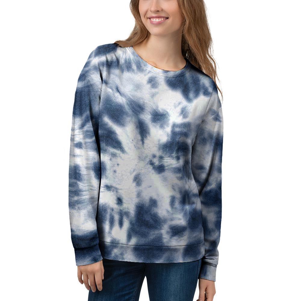 Spiral Blue Tie Dye Women's Sweatshirt-grizzshop