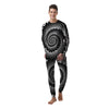 Spiral Dot White And Black Print Men's Pajamas-grizzshop