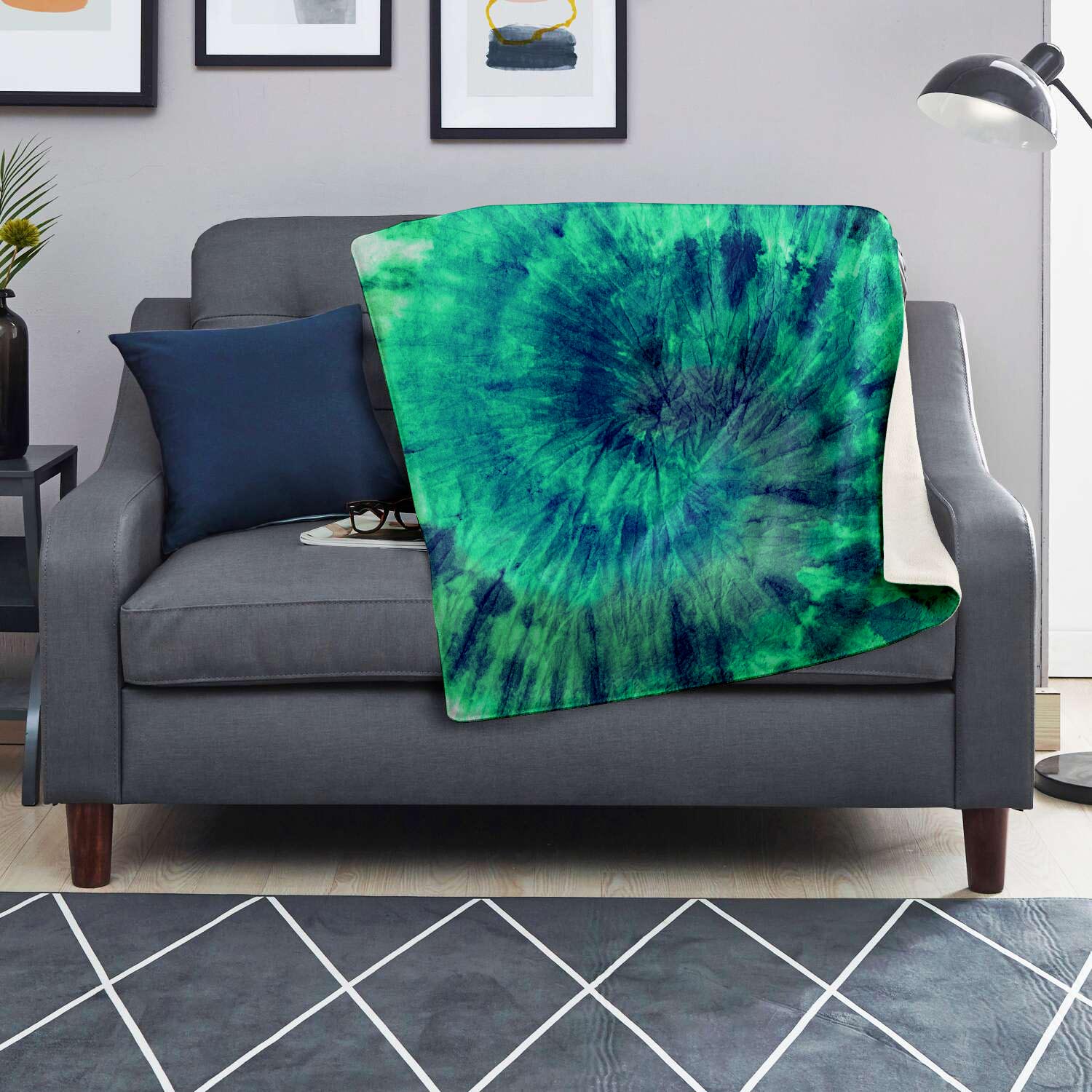 Spiral Green Tie Dye Blanket-grizzshop