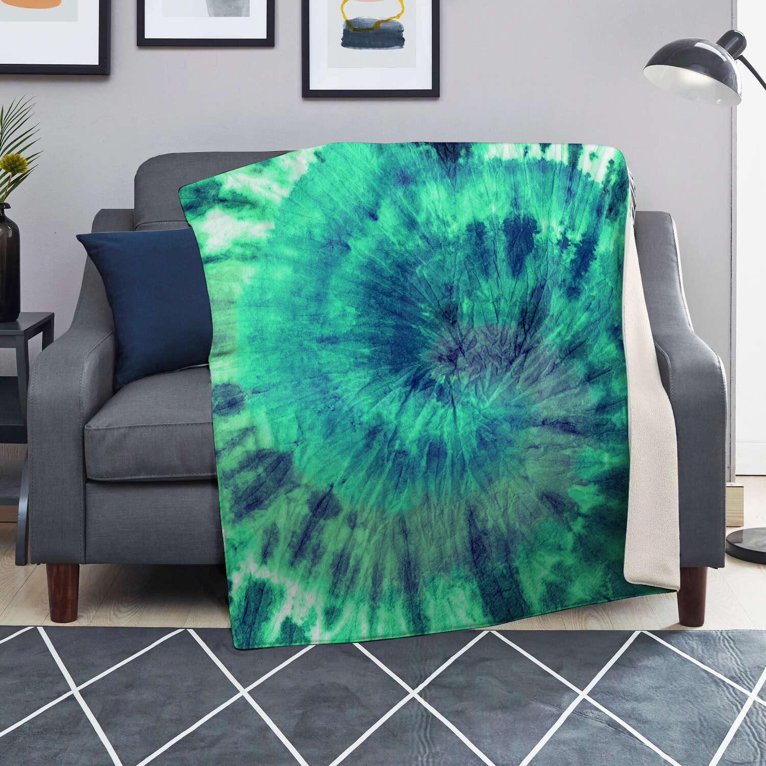 Spiral Green Tie Dye Blanket-grizzshop