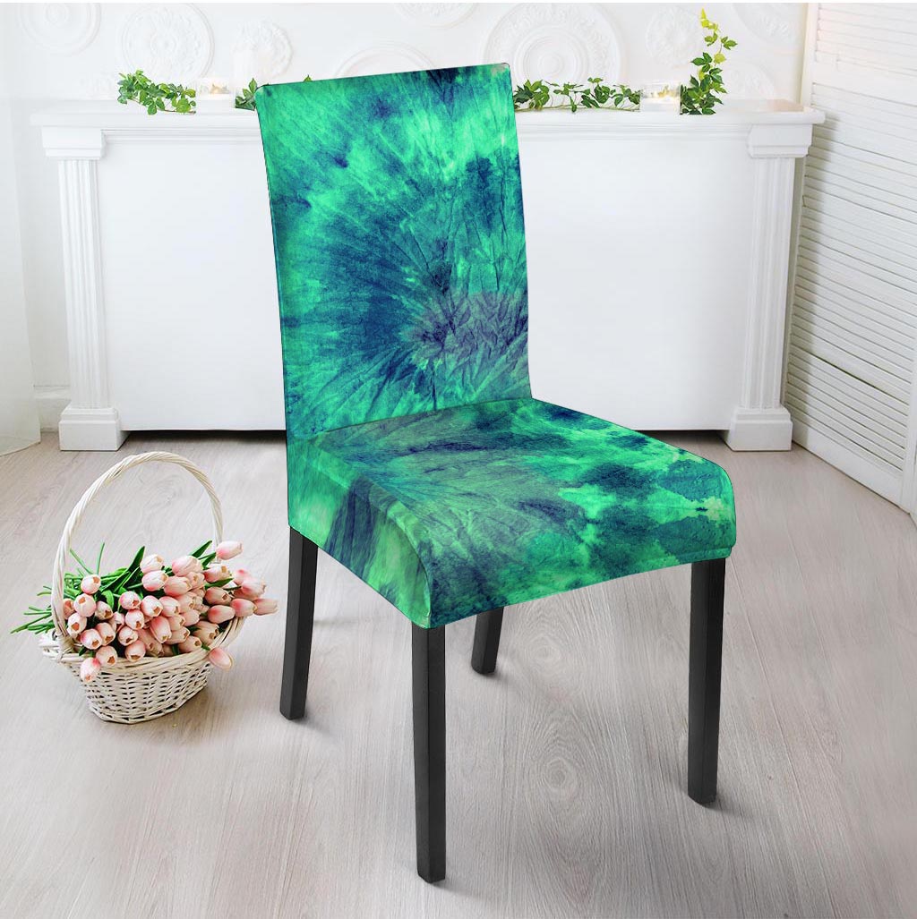 Spiral Green Tie Dye Chair Cover-grizzshop