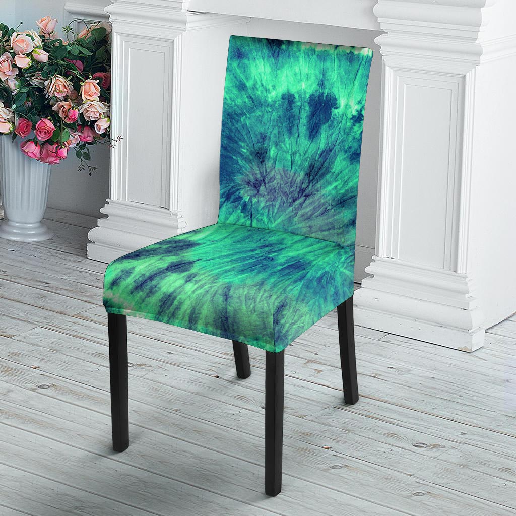 Spiral Green Tie Dye Chair Cover-grizzshop