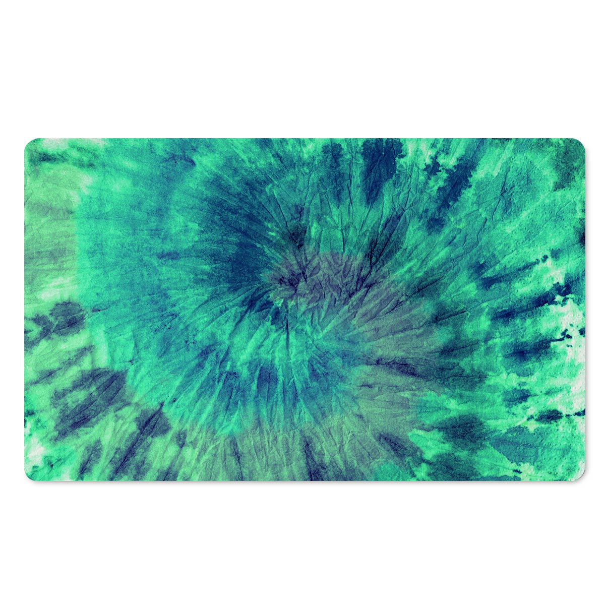 Spiral Green Tie Dye Door Mat-grizzshop