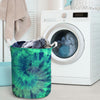 Spiral Green Tie Dye Laundry Basket-grizzshop