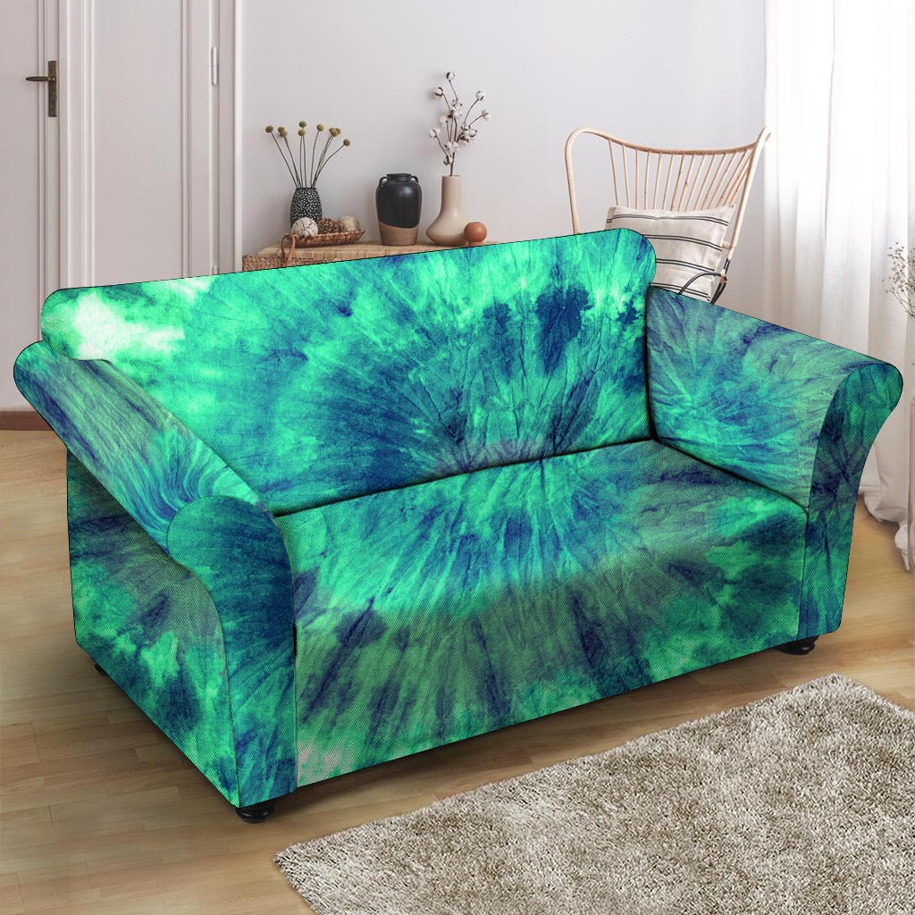 Spiral Green Tie Dye Loveseat Cover-grizzshop