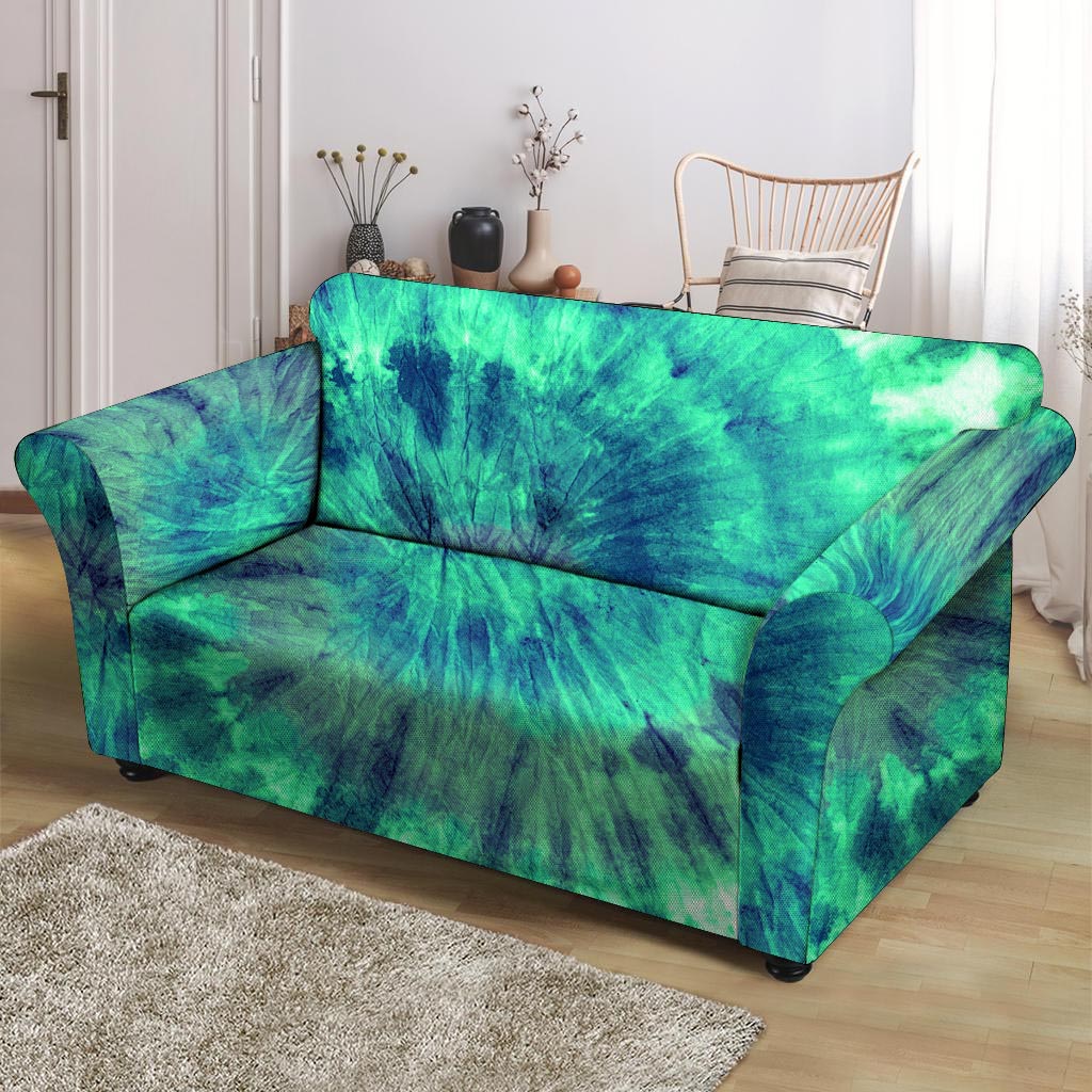 Spiral Green Tie Dye Loveseat Cover-grizzshop