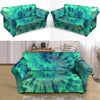 Spiral Green Tie Dye Loveseat Cover-grizzshop