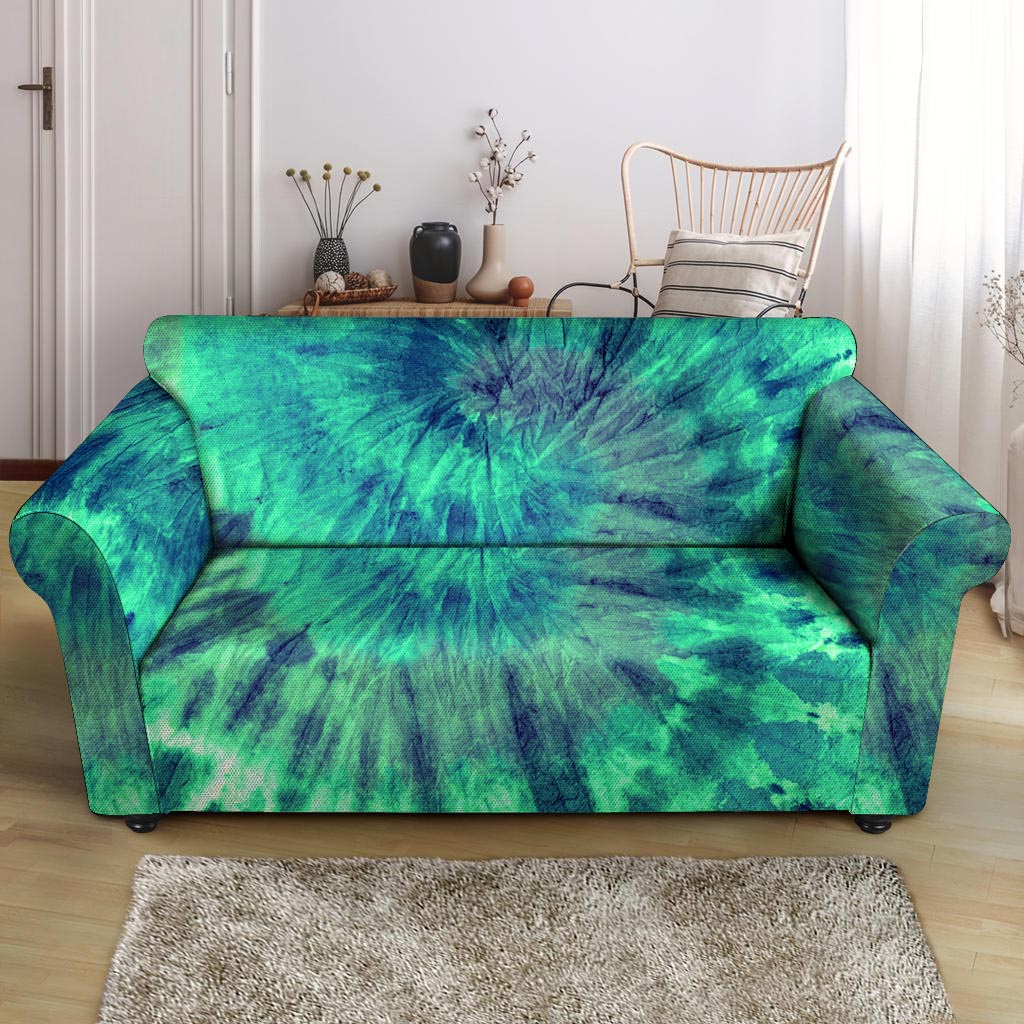 Spiral Green Tie Dye Loveseat Cover-grizzshop