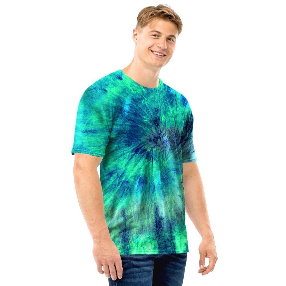 Spiral Green Tie Dye Men T Shirt-grizzshop