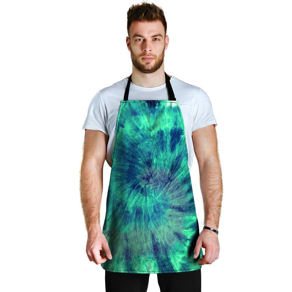 Spiral Green Tie Dye Men's Apron-grizzshop