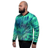 Spiral Green Tie Dye Men's Bomber Jacket-grizzshop