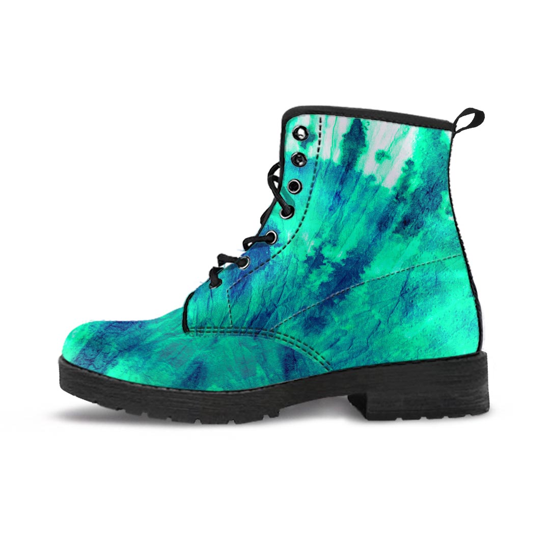 Spiral Green Tie Dye Men's Boots-grizzshop