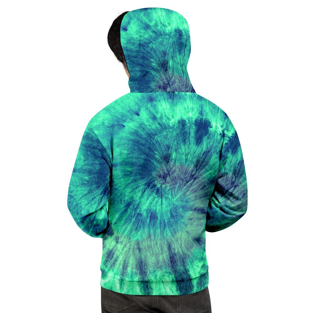 Spiral Green Tie Dye Men's Hoodie-grizzshop