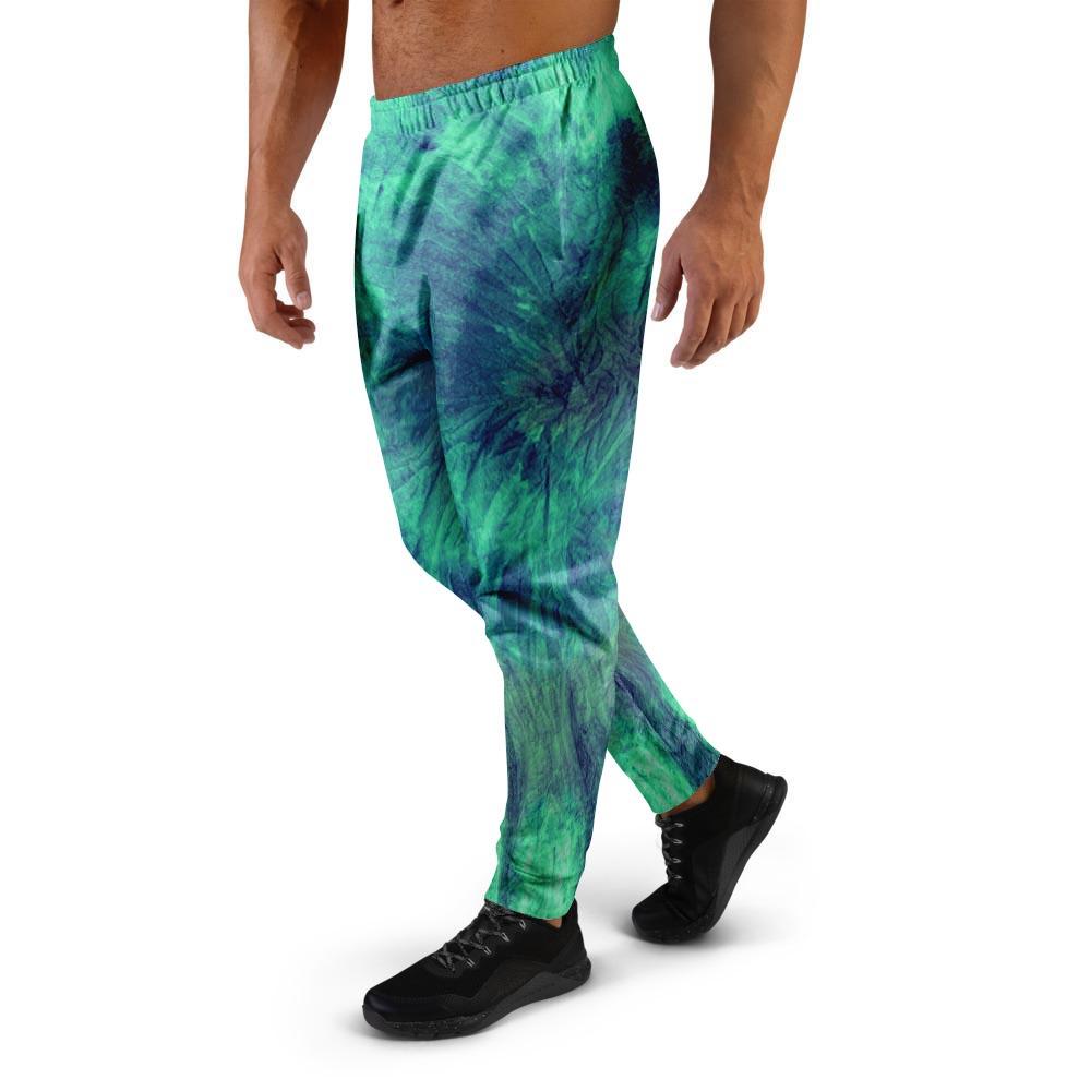 Spiral Green Tie Dye Men's Joggers-grizzshop