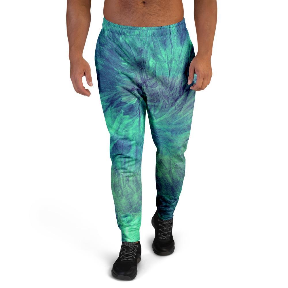 Spiral Green Tie Dye Men's Joggers-grizzshop