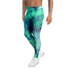 Spiral Green Tie Dye Men's Leggings-grizzshop