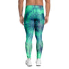 Spiral Green Tie Dye Men's Leggings-grizzshop