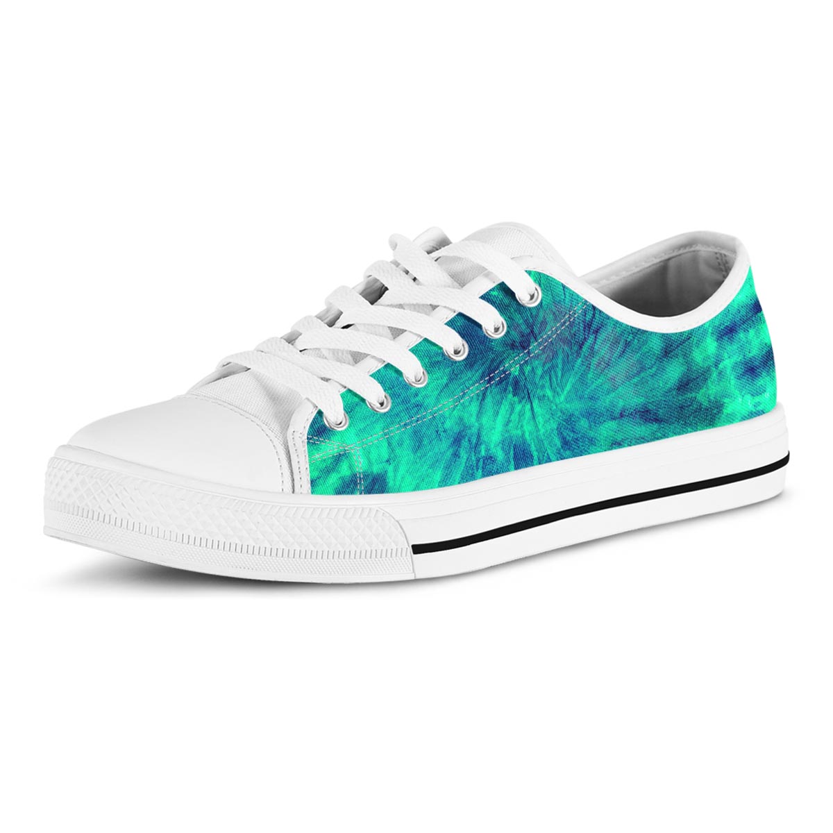 Spiral Green Tie Dye Men's Low Top Shoes-grizzshop