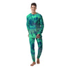 Spiral Green Tie Dye Men's Pajamas-grizzshop