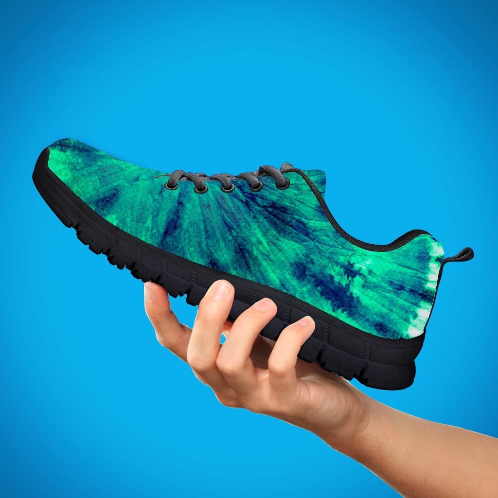 Spiral Green Tie Dye Men's Sneakers-grizzshop