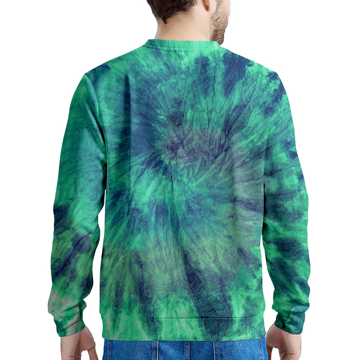 Spiral Green Tie Dye Men's Sweatshirt-grizzshop