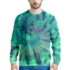 Spiral Green Tie Dye Men's Sweatshirt-grizzshop