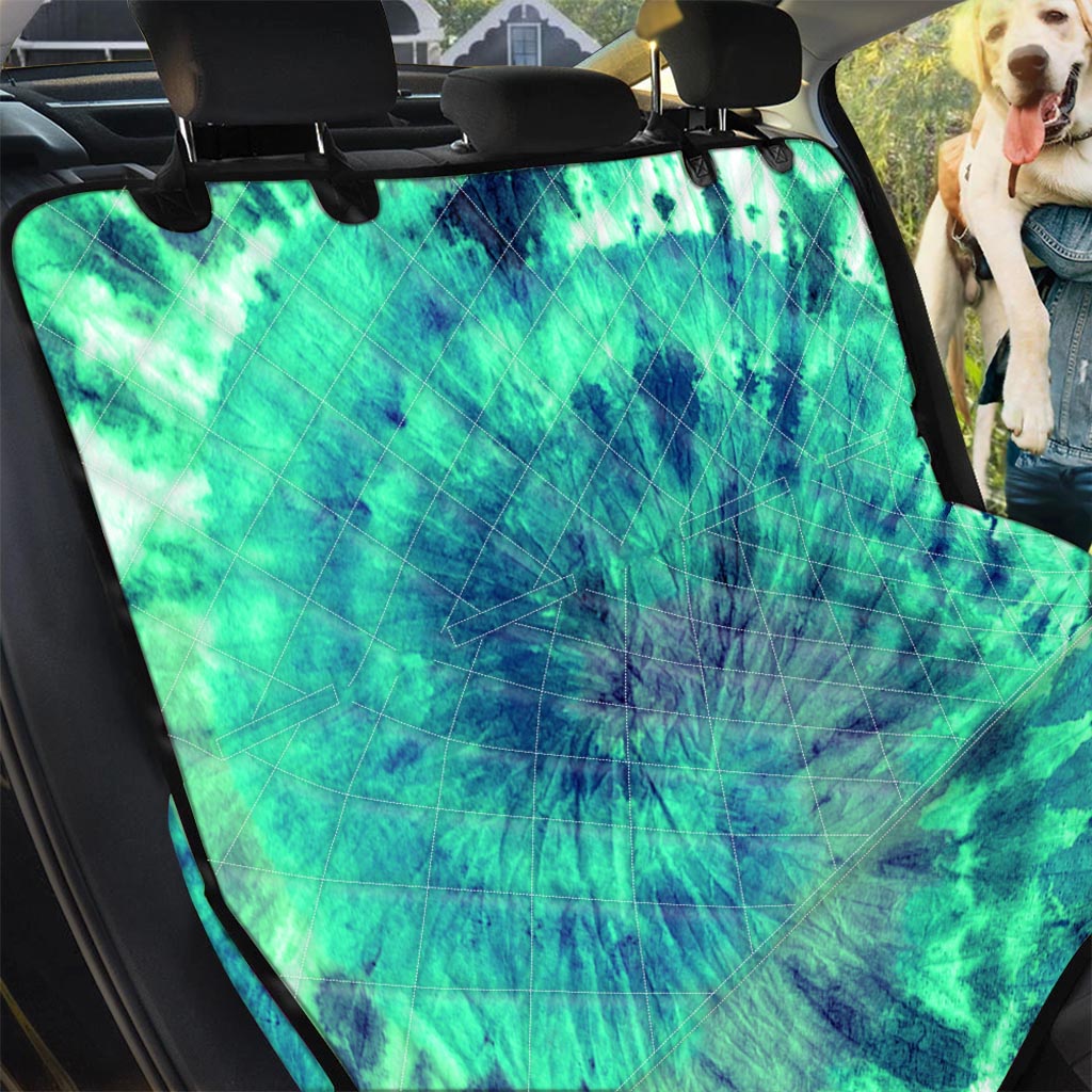 Spiral Green Tie Dye Pet Car Seat Cover-grizzshop