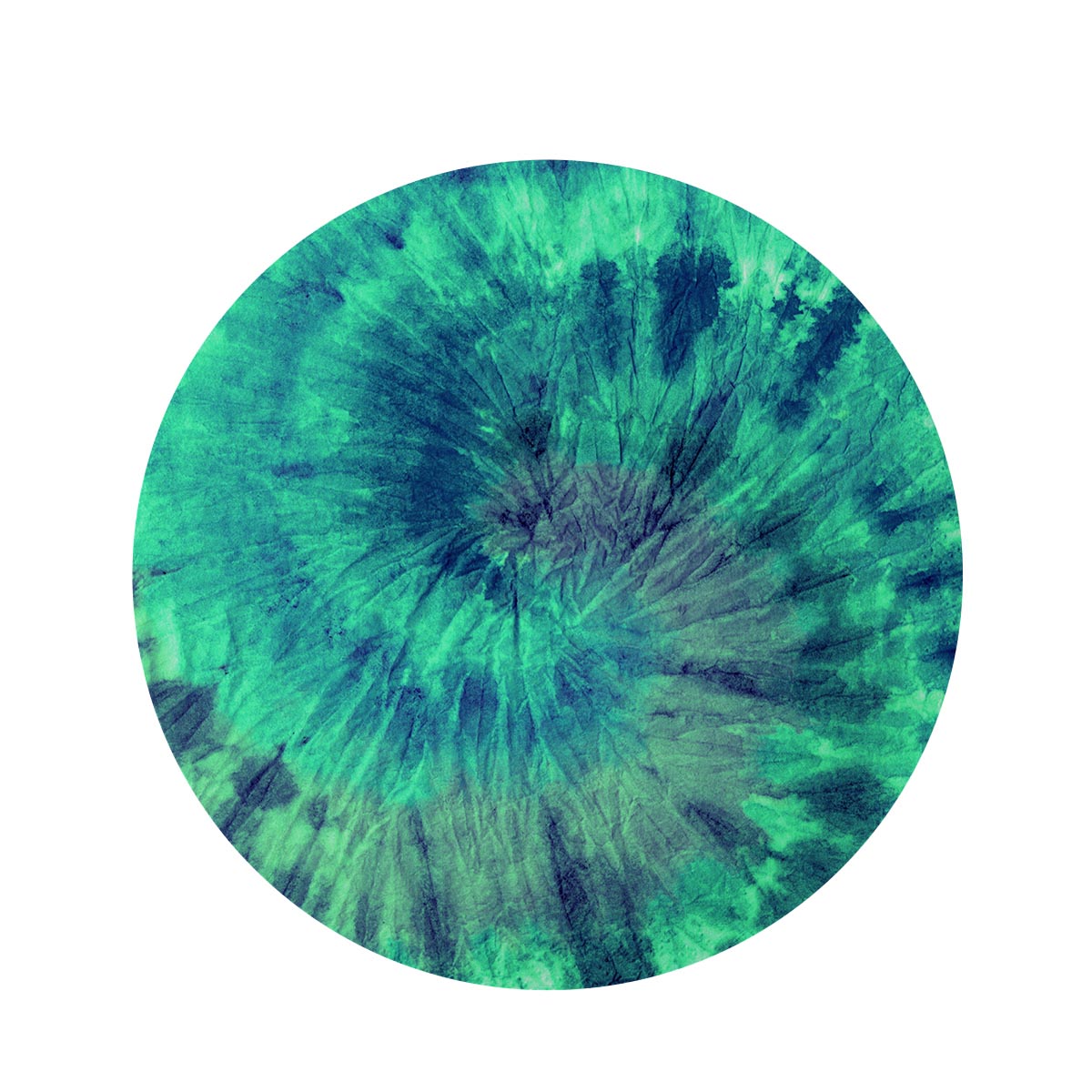 Spiral Green Tie Dye Round Rug-grizzshop