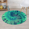 Spiral Green Tie Dye Round Rug-grizzshop